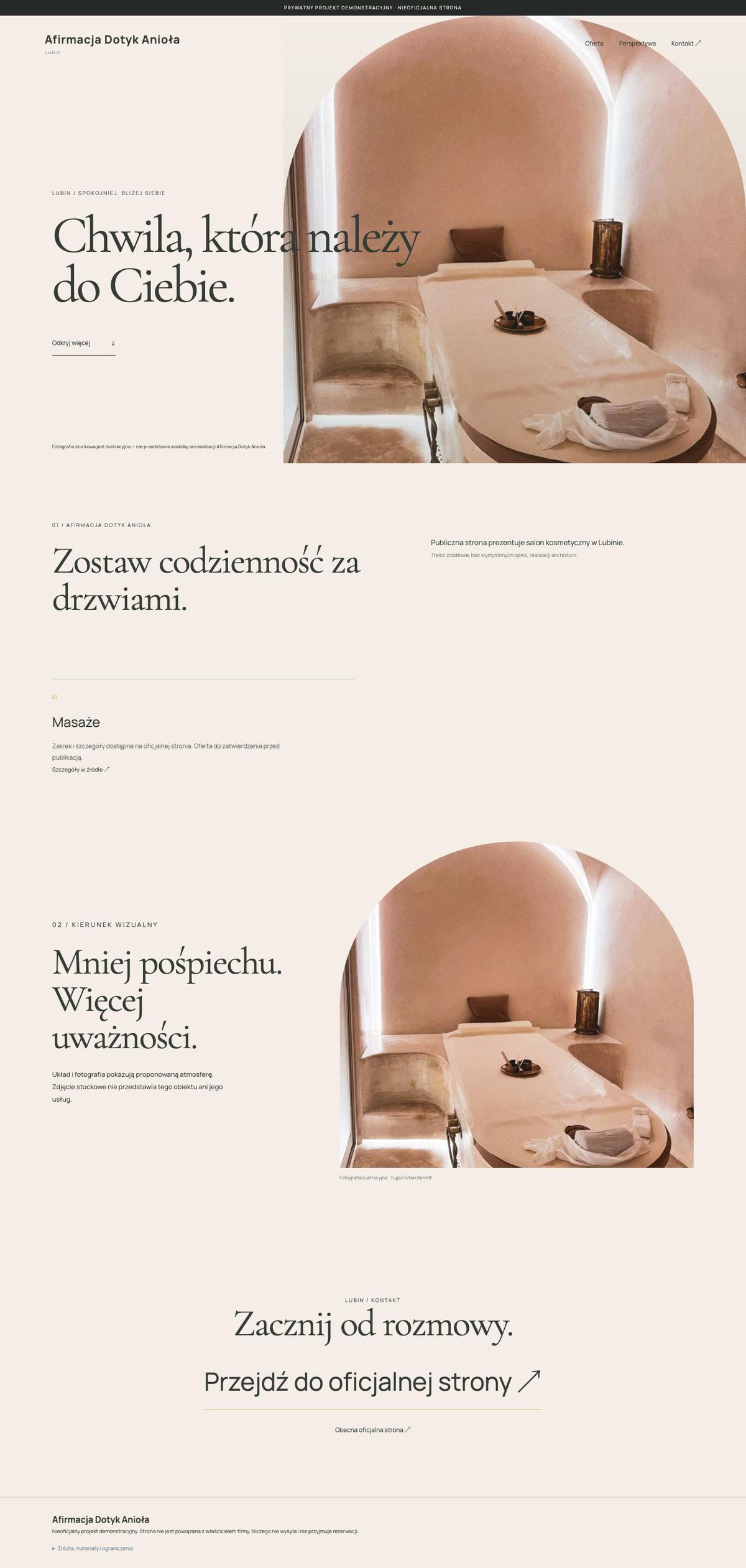 Wygenerowany koncept Afirmacja — desktop
