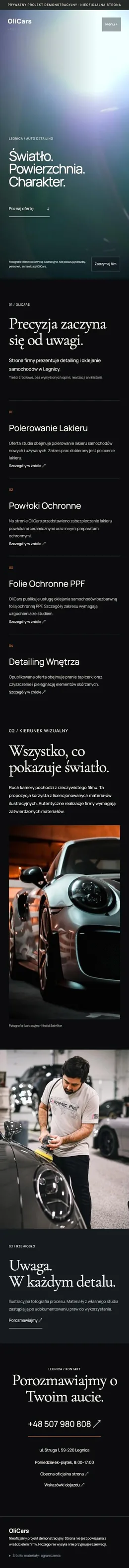 OliCars — wersja mobilna konceptu